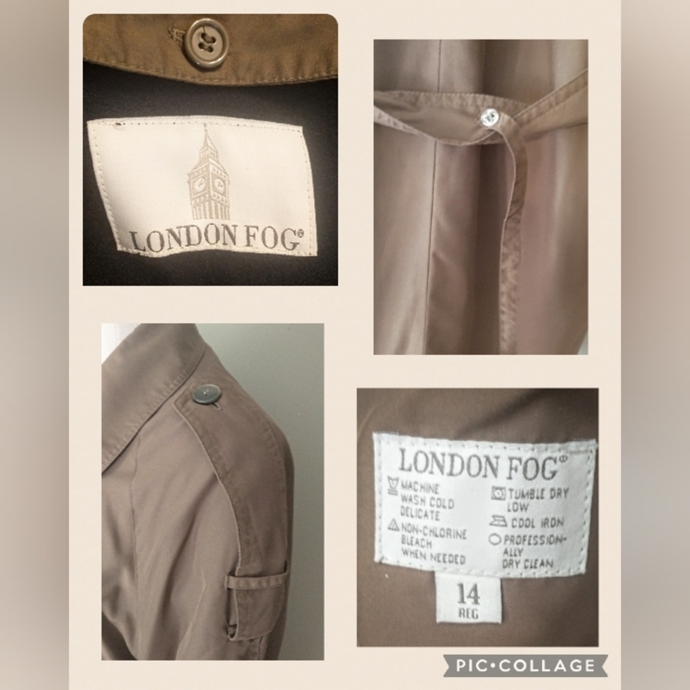 Vintage London Fog Trench Coat - Warm Lining Button On/Out - 14 Reg - Picture 6 of 9